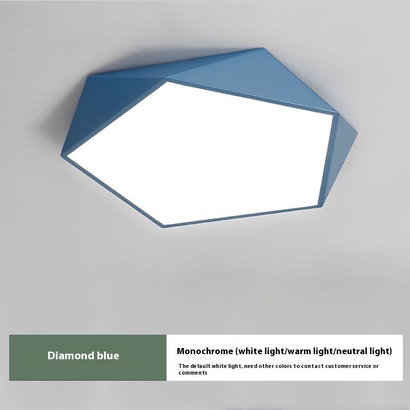 Color Macaron Ceiling Lamp Creative Geometric Room Lamp