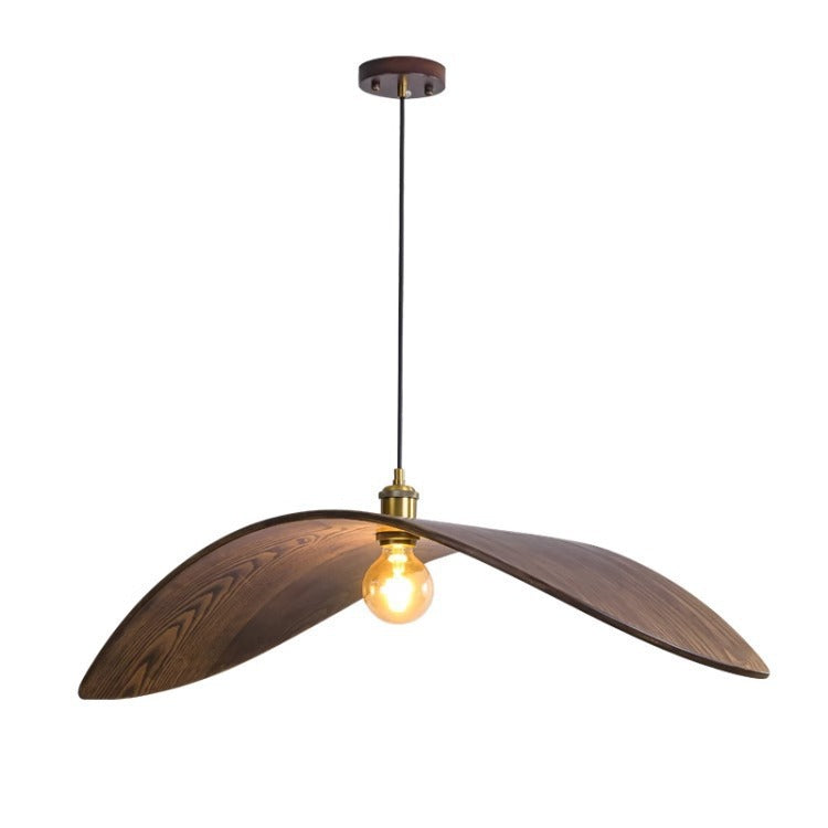 Southeast Asian Walnut Wood Pendant Chandelier