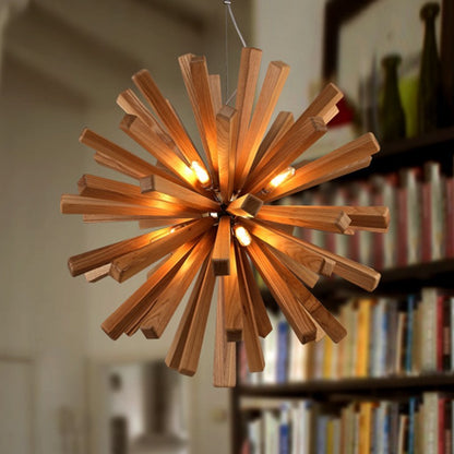 Creative Personality Chandelier Nordic Solid Wood Art Bedroom Lamps Shop Shop Barber Shop Study And Restaurant