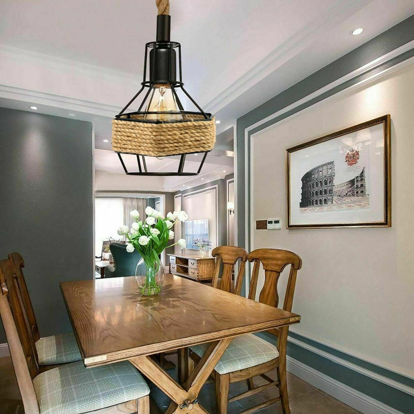 Retro Industrial Metal Pendant Light – Vintage Suspended Ceiling