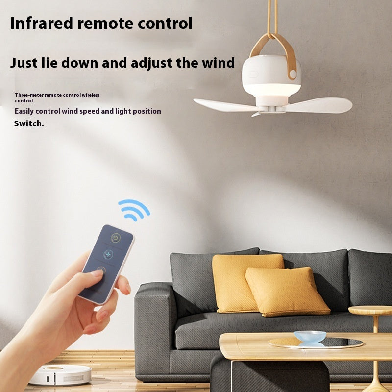 Small Electric Fan Camping Outdoor Tent Ultra-quiet Night Light