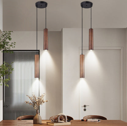 Long Chandelier Modern Minimalist Solid Wood