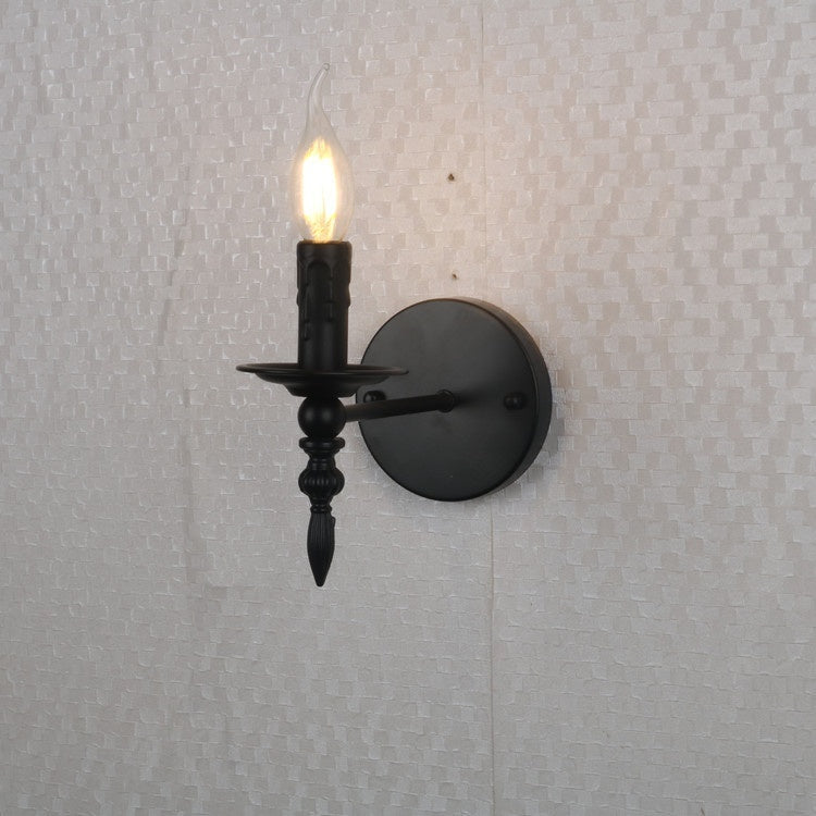 American Retro Small Wall Lamp Small Industrial Style Iron Hallway Lamp Indoor Aisle Stairs Candle French Style