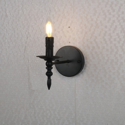 American Retro Small Wall Lamp Small Industrial Style Iron Hallway Lamp Indoor Aisle Stairs Candle French Style