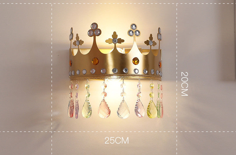 Nordic Led Crystal Chandelier Cartoon Crown Dimming