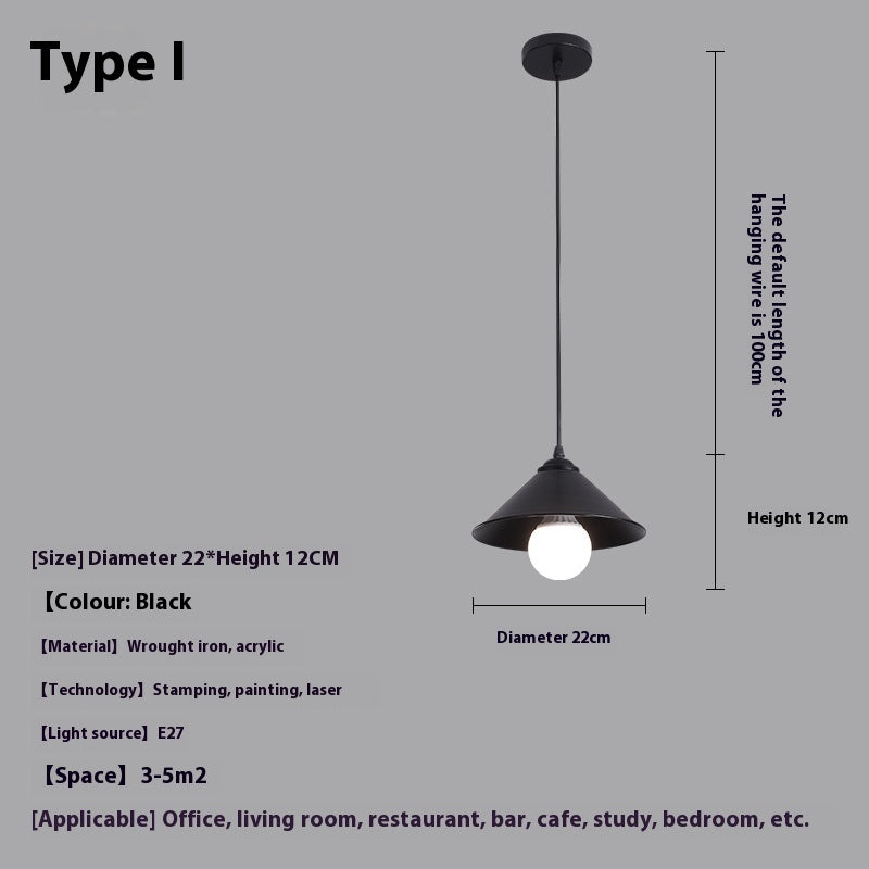 Modern Black Metal Pendant Lamp