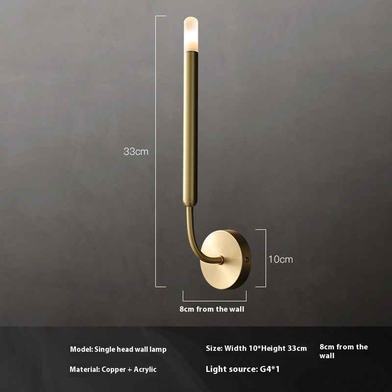 Modern Nordic Copper Wall Lamp Bedside Light