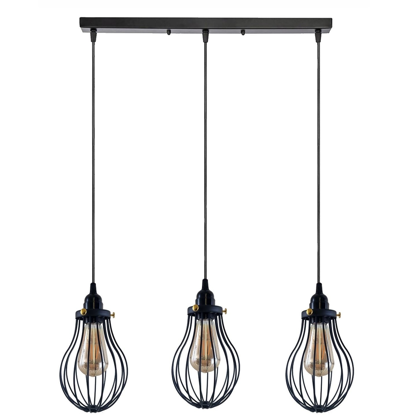 Black Cage Pendant Light Kitchen E27 ~3398