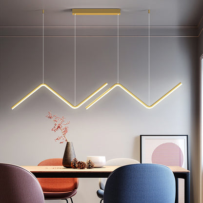 Irregular Strip Dining-room Lamp Modern Minimalist Chandelier
