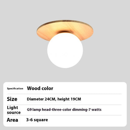 Nordic And Japanese Style Log-style Entrance Light