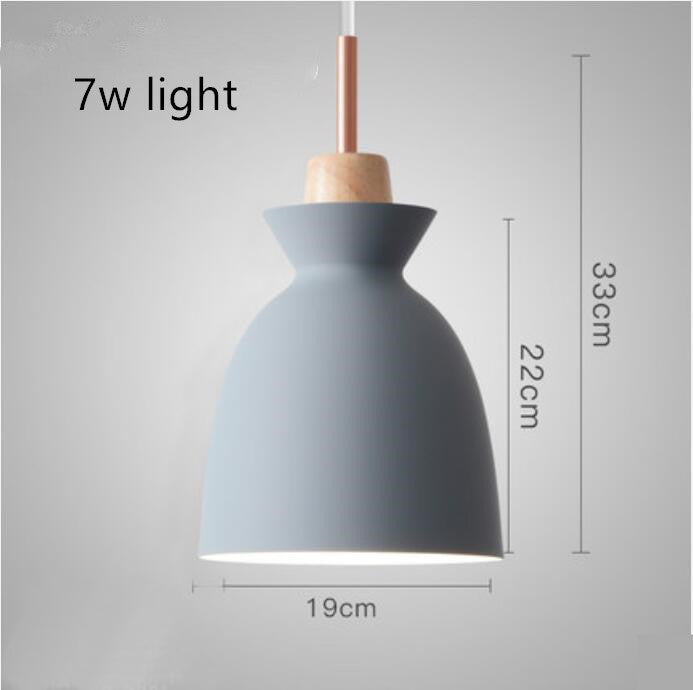 Retro Industrial Wood Wrought Iron Pendant Light