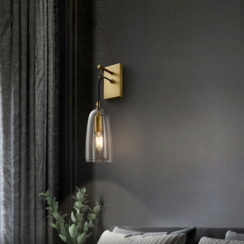 Elegant Copper & Glass Wall Sconce