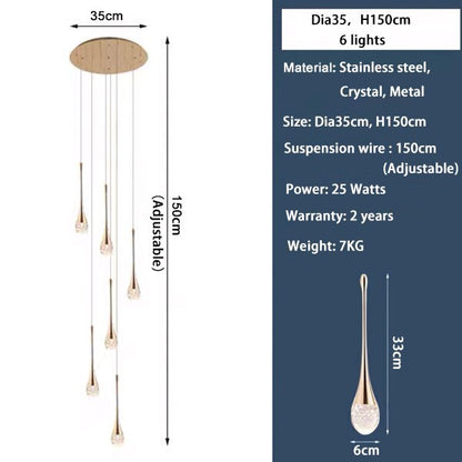 Modern Minimalist Stair Chandelier Villa Rotating Staircase Long Chandelier