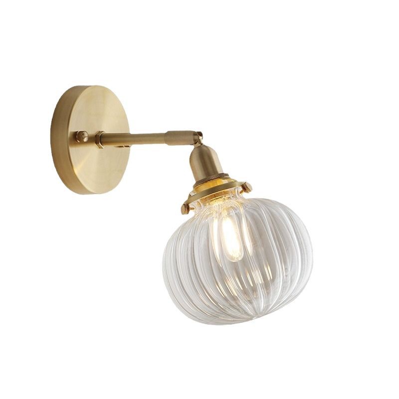 Pumpkin Glass Wall Lamp for Living Room & Bedroom