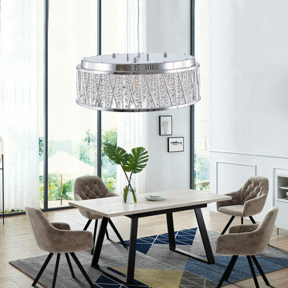 Modern Crystal Chandelier 18.9 Inches Aluminum+Iron Round Ceiling