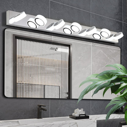 Modern 7-Light LED Vanity Light Fixture - Chrome Finish with Acrylic