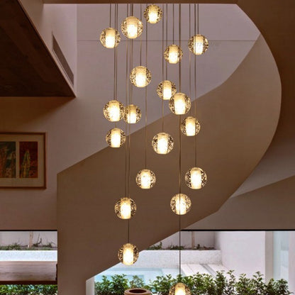 Crystal Staircase Chandelier Modern Minimalist Duplex Staircase