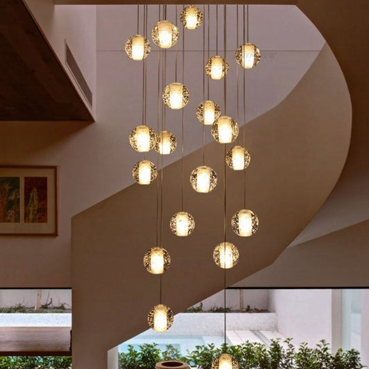Crystal Staircase Chandelier Modern Minimalist Duplex Staircase