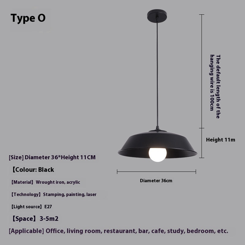 Modern Black Metal Pendant Lamp