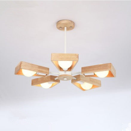 Nordic Creative Solid Wood Art Chandelier