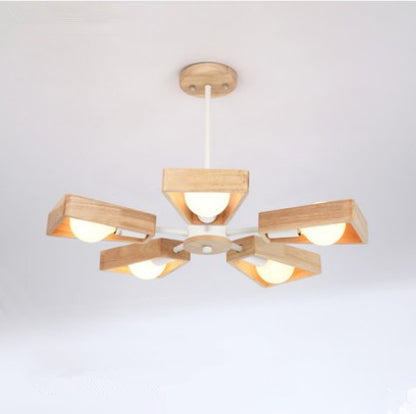 Nordic Creative Solid Wood Art Chandelier