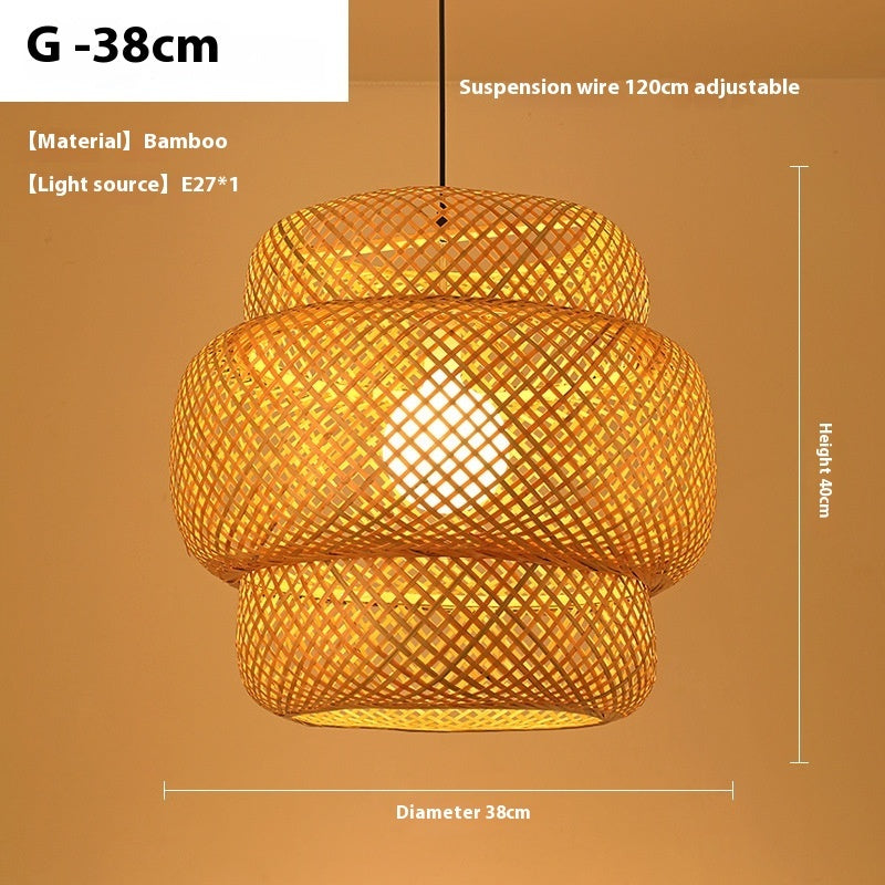 Bamboo Manual Zen Study Chandelier