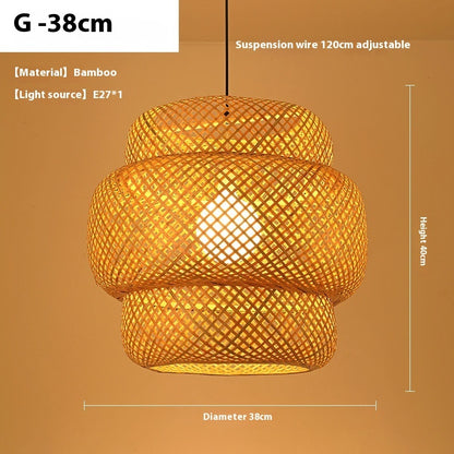 Bamboo Manual Zen Study Chandelier