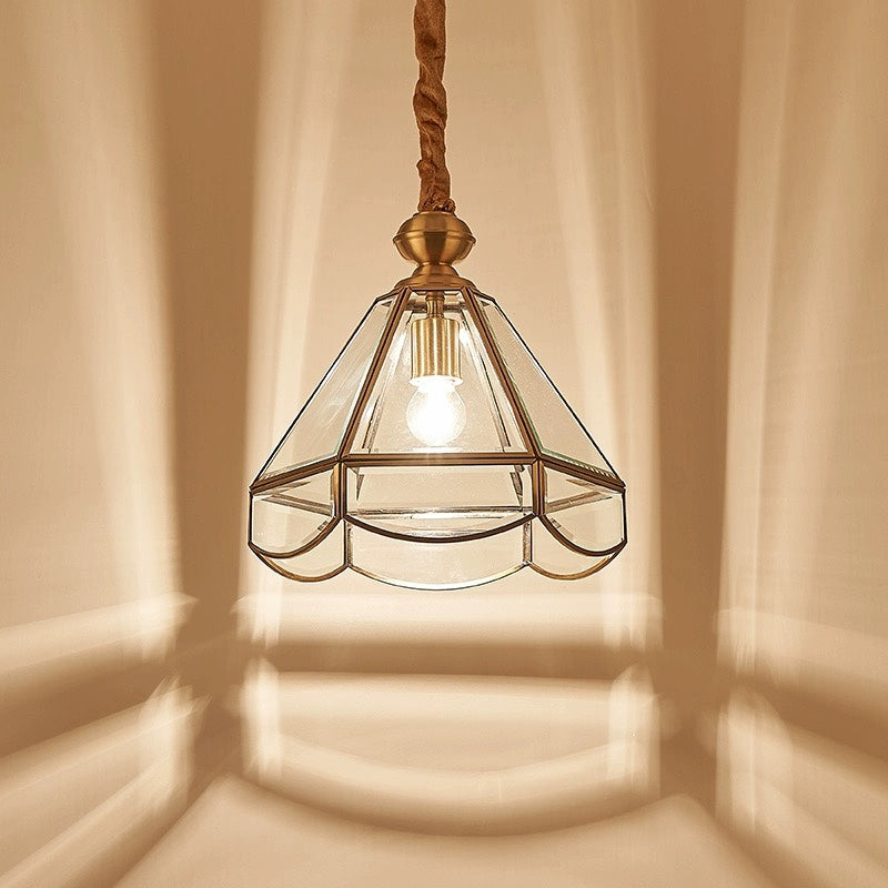 Crystal Copper Glass Pendant Chandelier
