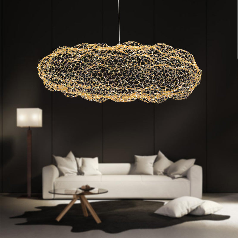 Mesh Woven Sky Star Iron Net Cloud Chandelier