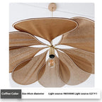 Lámpara colgante bohemia de tela y madera