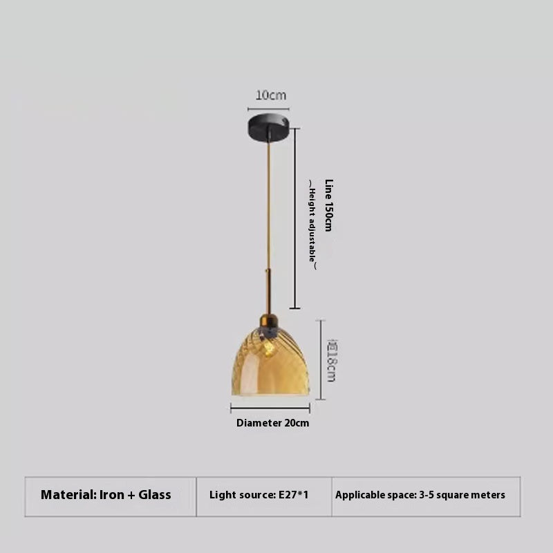 Lámpara colgante de cristal moderna para dormitorio