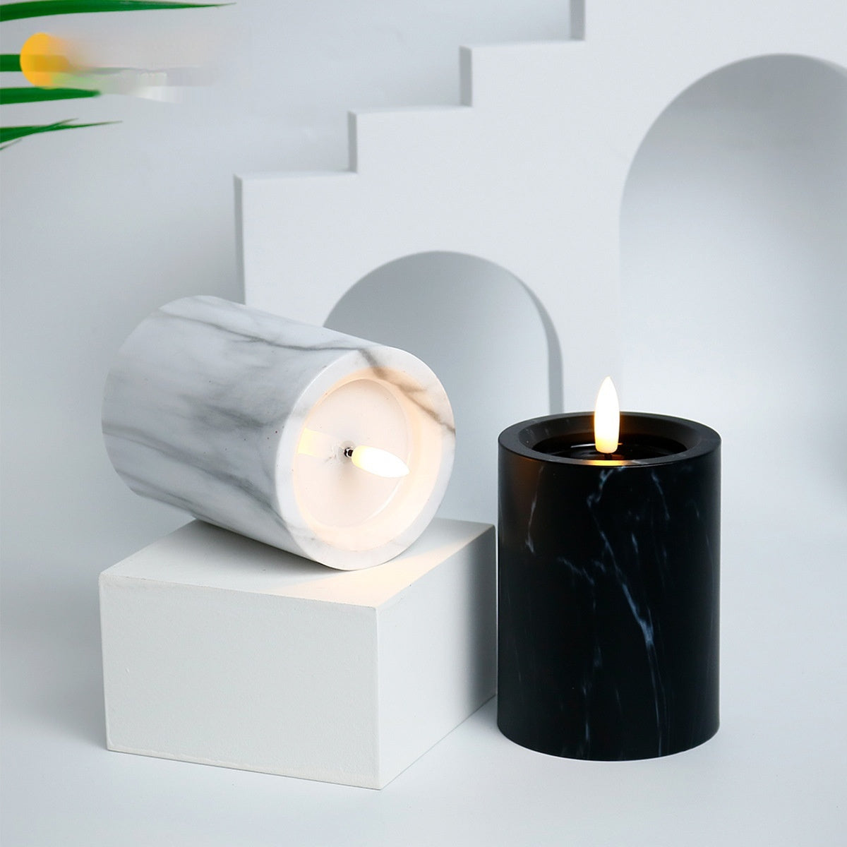 Electronic Candle Light Luxury Romantic Style Simple Modern Creative Simulation Marble