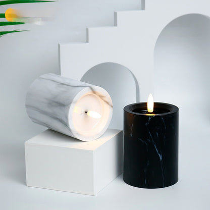 Electronic Candle Light Luxury Romantic Style Simple Modern Creative Simulation Marble