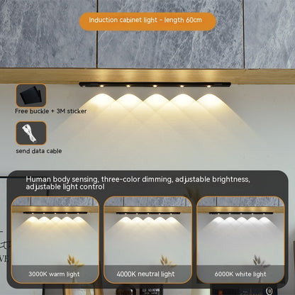 Ultra-thin Human Body Induction Smart Cat's Eye Hill Rechargeable Self-adhesive Wardrobe Light Belt