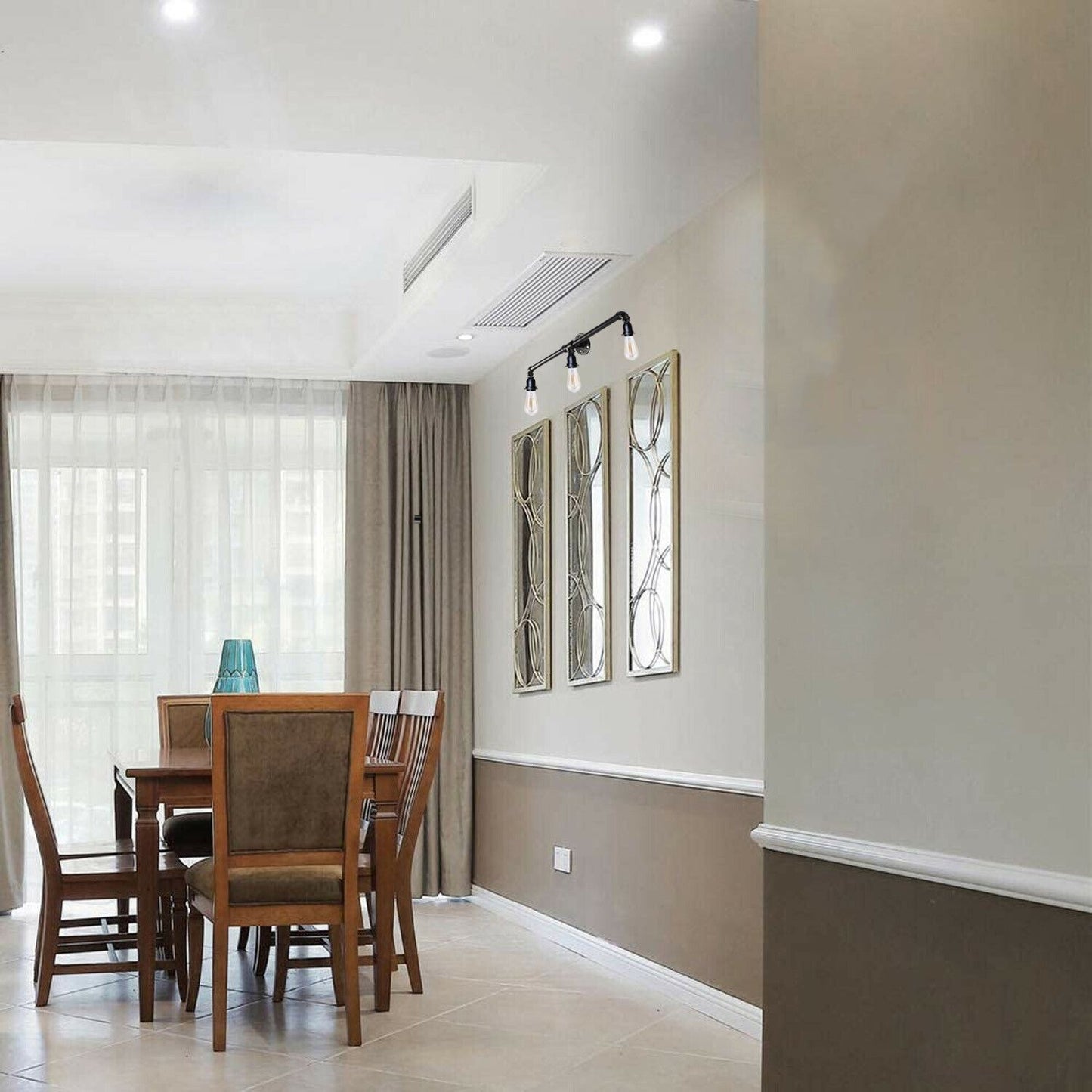 Modern Vintage Industrial Retro Wall Lamp Shade Pipe Light UK~1347