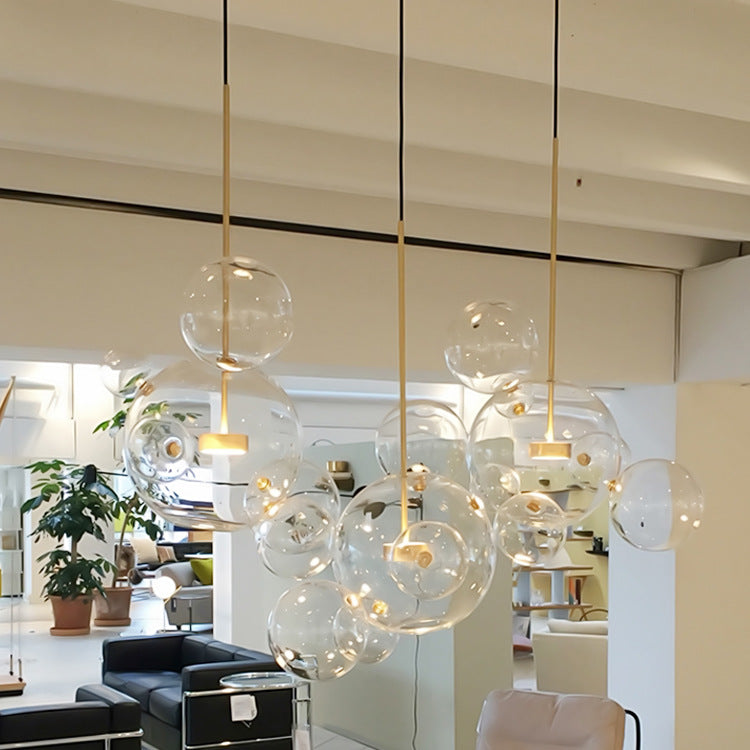 Nordic Glass Bubble Pendant Chandelier LED