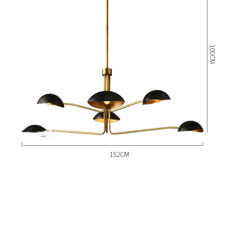 American Minimalist Full Copper Creative Fashion Chandelier
