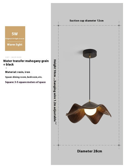 Lotus Leaf Dining-room Lamp Log Pattern Chandelier