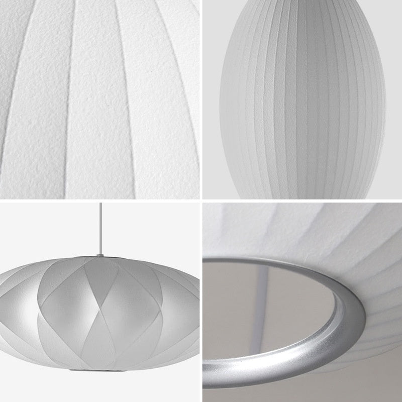 Simple Fabric Lantern Ball Chandelier Bedroom Dining Room Bar Counter Tea Room Silk Lamp