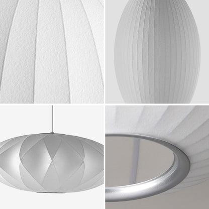 Simple Fabric Lantern Ball Chandelier Bedroom Dining Room Bar Counter Tea Room Silk Lamp