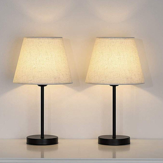 Bedroom Decoration With Iron Fabric Cover And Bedside Lamp