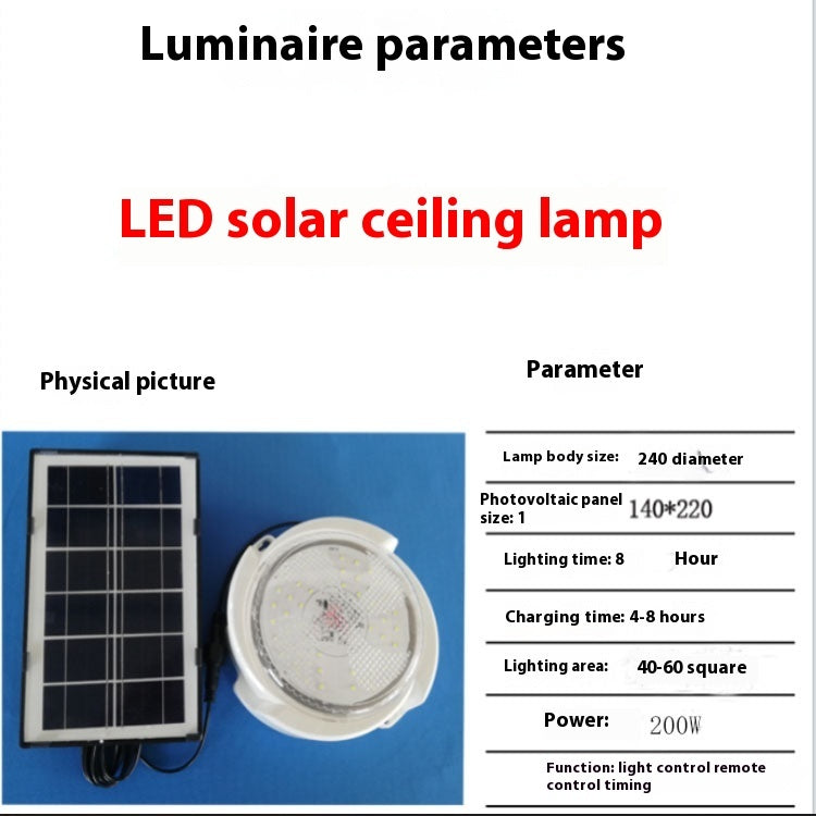 Solar Ceiling Lamp Indoor Corridor Light