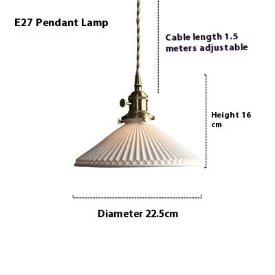 Brass Ceramic Small Droplight Bedroom Bedside Lamp
