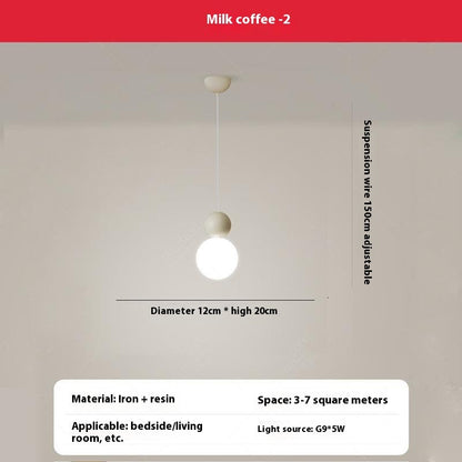 Cream Style Full Spectrum Bedroom Bedside Chandelier