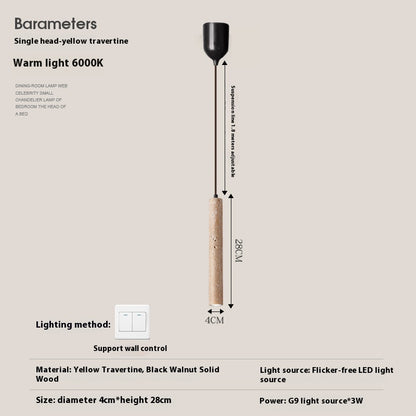 Bedside Chandelier Minimalist Long Line Living Room Wall Light Bulb