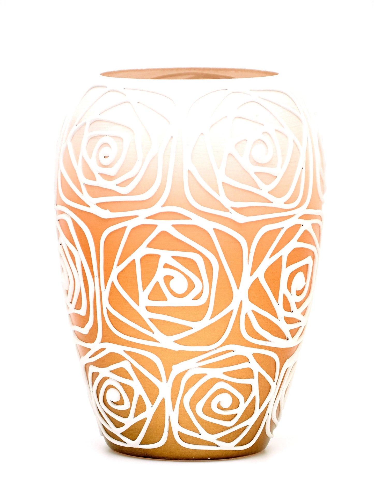 Handpainted Glass Orange Art Bud Vase | Interior Design Home Room