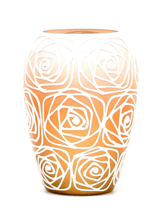 Handpainted Glass Orange Art Bud Vase | Interior Design Home Room