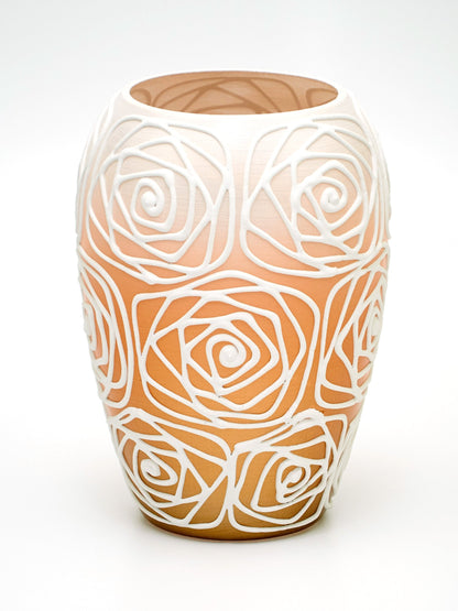 Handpainted Glass Orange Art Bud Vase | Interior Design Home Room