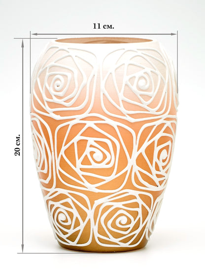Handpainted Glass Orange Art Bud Vase | Interior Design Home Room
