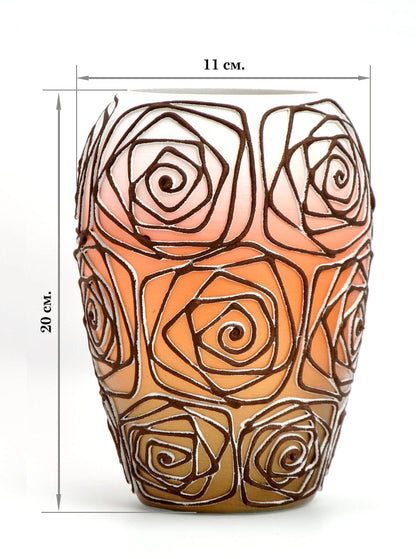 Handpainted Glass Art Bud Vase | Interior Design Home Room Decor |